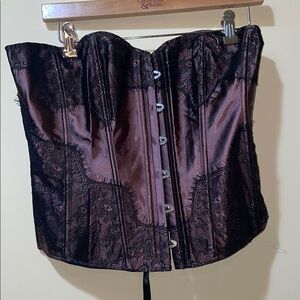 Womens New Adore Me Eggplant Elegant Black and Purple Corset